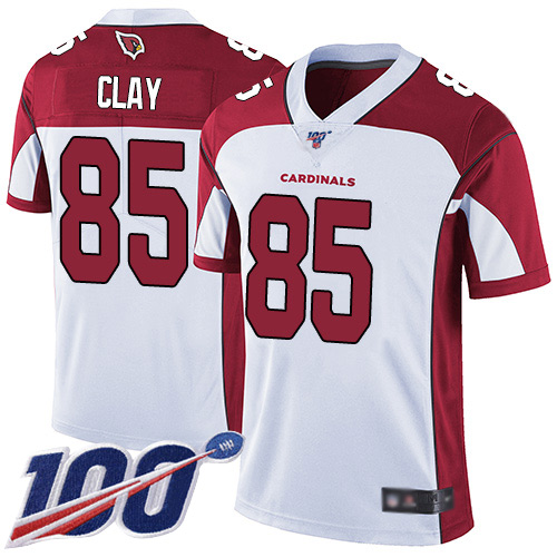 Arizona Cardinals Limited White Men Charles Clay Road Jersey NFL Football #85 100th Season Vapor Untouchable